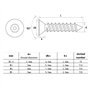 460pc M2.6 M3 M4 M5 ensemble A2 304 acier inoxydable plat fraisé colonne broche Torx tête antivol sécurité autotaraudeuse vis à 