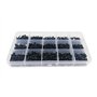 GamirA 1 boîte 300/700/1160pc M2 M2.5 M3 M4 Noir Blanc Nylon Plastique isolé Casserole tête Ronde Boulon vis écrou Ensemble Asso