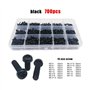 GamirA 1 boîte 300/700/1160pc M2 M2.5 M3 M4 Noir Blanc Nylon Plastique isolé Casserole tête Ronde Boulon vis écrou Ensemble Asso