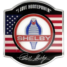 Fan Emblems Autocollant de voiture Shelby Cobra avec logo médaillon – Symbole classique rouge