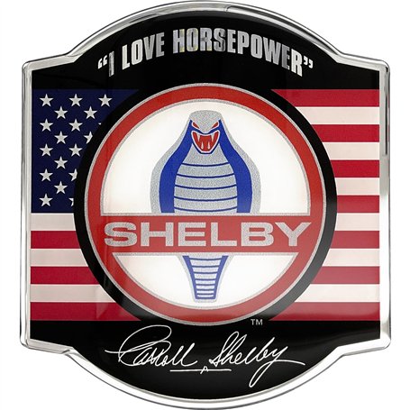 Fan Emblems Autocollant de voiture Shelby Cobra avec logo médaillon – Symbole classique rouge
