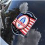 Fan Emblems Autocollant de voiture Shelby Cobra avec logo médaillon – Symbole classique rouge, blanc et bleu avec drapeau améric