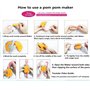 KNEWMART Pom Pom Maker,4 Tailles Fluff Ball Weaver Needle PomPom Maker Set-DIY Pompoms Kits de fabrication de poche artisanale-J