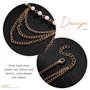Yean Strass Bandeaux chaînes pour femmes, avec pendentif, de style bohème, doré