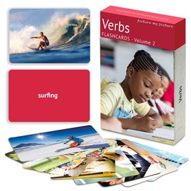 Verbes Flash Cards Volume 2. 40 Cartes Photo Éducatives pour Le Développement du Langage d'action. Matériel d'Orthophonie