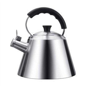 Thé Kettle Stoveetop Whistling Gas Hob Grand en acier inoxydable sifflement avec poignée pliante 3 litres poêle à gaz à inductio