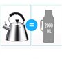 Thé Kettle Stoveetop Whistling Gas Hob Grand en acier inoxydable sifflement avec poignée pliante 3 litres poêle à gaz à inductio