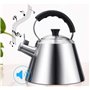 Thé Kettle Stoveetop Whistling Gas Hob Grand en acier inoxydable sifflement avec poignée pliante 3 litres poêle à gaz à inductio