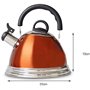Thé Kettle Stoveetop sifflement en acier inoxydable bouilloire chauffage automatique chauffant rapidement avec une poignée anti-