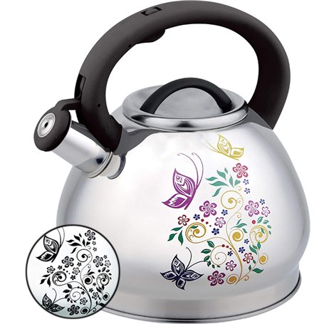 Tahe Mettle Stoveetop Whistling Stove Top Top Whistling Kettle en acier inoxydable avec poignée isolée Bouton pratique pour la c