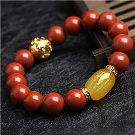 Feng Shui Wealth Bracelet Natural Red Agate Saffron Heart Sutra Sutra Bracelet Bracelet Stretchy Bangle Amulet Attire de l'argen