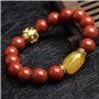 Feng Shui Wealth Bracelet Natural Red Agate Saffron Heart Sutra Sutra Bracelet Bracelet Stretchy Bangle Amulet Attire de l'argen