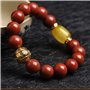 Feng Shui Wealth Bracelet Natural Red Agate Saffron Heart Sutra Sutra Bracelet Bracelet Stretchy Bangle Amulet Attire de l'argen