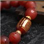 Feng Shui Wealth Bracelet Natural Red Agate Saffron Heart Sutra Sutra Bracelet Bracelet Stretchy Bangle Amulet Attire de l'argen