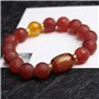 Feng Shui Wealth Bracelet Natural Red Agate Saffron Heart Sutra Sutra Bracelet Bracelet Stretchy Bangle Amulet Attire de l'argen