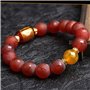 Feng Shui Wealth Bracelet Natural Red Agate Saffron Heart Sutra Sutra Bracelet Bracelet Stretchy Bangle Amulet Attire de l'argen