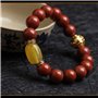 Feng Shui Wealth Bracelet Natural Red Agate Saffron Heart Sutra Sutra Bracelet Bracelet Stretchy Bangle Amulet Attire de l'argen
