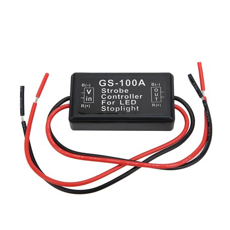 Kadimendium Feux de Freinage Contrôleur Stroboscopique Module de Commande de Flash LED en Plastique GS-100A 12-24VDC pour Toutes