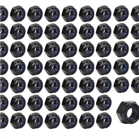 Lot de 60 écrous M5 autobloquants - Noir en acier inoxydable 304 - Idéal pour protéger contre les vibrations et le desserrage