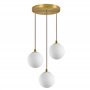 ZTTECH Lampe à Pendentif Moderne 3 Lumières en Verre Blanc Suspension Dorée Hauteur Réglable Douille E27 pour Îlot de Cuisine Sa