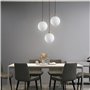 ZTTECH Lampe à Pendentif Moderne 3 Lumières en Verre Blanc Suspension Dorée Hauteur Réglable Douille E27 pour Îlot de Cuisine Sa