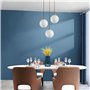 ZTTECH Lampe à Pendentif Moderne 3 Lumières en Verre Blanc Suspension Dorée Hauteur Réglable Douille E27 pour Îlot de Cuisine Sa