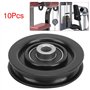 10 pièces/Ensemble 75mm / 90mm roulement en Nylon poulie Roue de Remplacement Noir pour câble Machine équipement de Gymnastique 