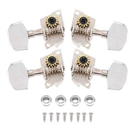 Tomotato 2L2R Chevilles de Réglage Ukulélé Argent Style Classique Accordeurs Ukulélé Chevilles de Réglage Clés Têtes de Machine