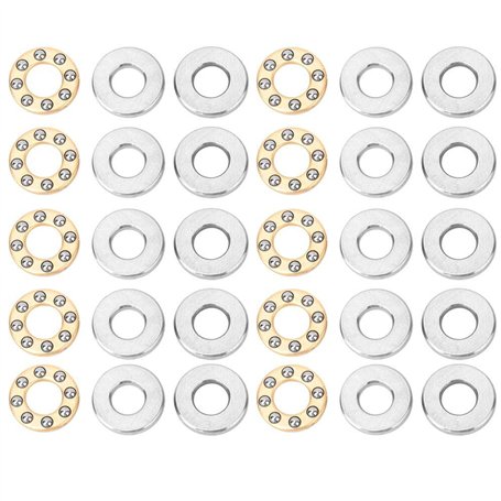 Gonnely Butée à billes-10pcs roulement à Billes de butée Miniature Ensemble de roulements en Acier Plat de Haute précision(F3-8M