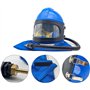 Casque de sablage Casque de sablage à alimentation en air sécurisée avec protection des épaules Cagoule de protection pour le sa