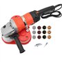 Ponceuse à Béton 3 Têtes 2800W Pro - Kit Complet 12 Accessoires (Disque Diamant/Plateau Adhésif/Eau/Abraisif) + 6 Vitesses pour