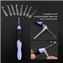 Crochets, Ensemble de Crochets Lumineux LED Rechargeables par USB, 9 en 1 Têtes Interchangeables Crochets Légers avec Accessoire