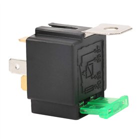 TenNuoDa DC 12V 30A 4 Broches Noir Relais Fusible Automobile avec Support