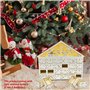 Calendrier de l'Avent en bois avec 24 tiroirs 15 x 3 x 13 Calendrier de l'avent Noël LED VIDE pour vous remplir des cadeaux vaca