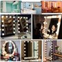 Lumières De Vanité for Miroir Hollywood, Kit De 6 Ampoules LED avec 3 Couleurs Changeantes Et 9 Luminosité for Coiffeuse De Maqu