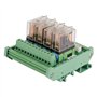 Ouitble relais à 4 canaux 12V 16A Module de relais monté sur Rail Din LED bipolaire NPN/PNP PLC pour diverses Applications de co