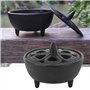 Emoshayoga Brûle-encens en Fonte, Bruleur Encens Charbon Fonte de Lotus en Forme de Porte-Bâton D'encens pour la décoration de l
