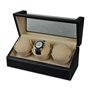 CWZZWS Watch Wind Winder pour 3 Montres automatiques, paramètres contrôlés indépendamment, Cuir PU, oreillers de Montres Douces,