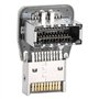 fasient1 Prise de Panneau Avant USB 3.1 Type-E vers USB 20Pin Header PC Carte mère Convertisseur de coude de Direction à 90 degr