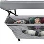 THINFAR Table à langer pliante, table à langer avec panier de rangement, ceinture de sécurité et 4 roues avec frein, réglable en