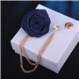Broche de mariage, épinglette de style coréen en tissu à paillettes et strass fait à la main avec chaîne de pompon rose pour cél