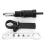 Adaptateur de pistolet à riveter électrique en acier allié noir avec tête à 4 rivets et clé à poignée pour perceuse électrique