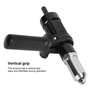 Adaptateur de pistolet à riveter électrique en acier allié noir avec tête à 4 rivets et clé à poignée pour perceuse électrique
