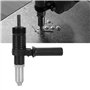 Adaptateur de pistolet à riveter électrique en acier allié noir avec tête à 4 rivets et clé à poignée pour perceuse électrique