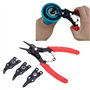 Pinces en acier à haute teneur en carbone, pinces 4 en 1, pinces à anneau élastique, outils multifonctions 150 mm / 5,9 pouces a