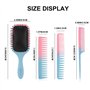 Brosse Cheveux Démêlante, Brosse à Cheveux Antistatique avec Poignée Brosse de Coiffage Peigne à Queue et Peigne à Dents Larges 