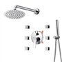 Système de douche Chrome Tête de douche de pluie de 10 pouces haute pression avec une piste de douche à la main de 2 en 1 et 6 v