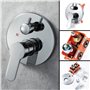Système de douche Chrome Tête de douche de pluie de 10 pouces haute pression avec une piste de douche à la main de 2 en 1 et 6 v