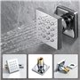 Système de douche Chrome Tête de douche de pluie de 10 pouces haute pression avec une piste de douche à la main de 2 en 1 et 6 v