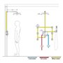 Système de douche Chrome Tête de douche de pluie de 10 pouces haute pression avec une piste de douche à la main de 2 en 1 et 6 v